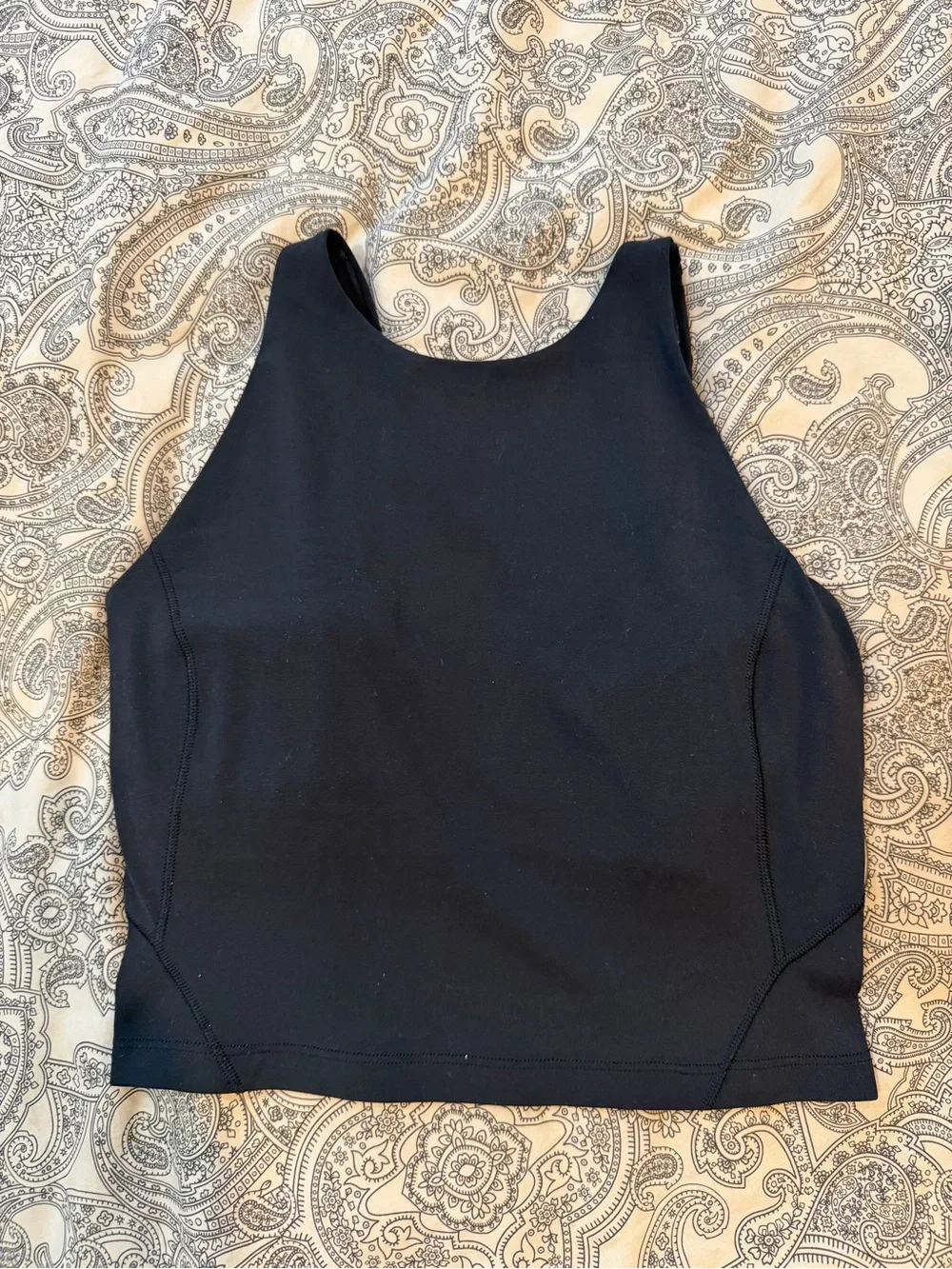 lululemon athletica Black Cropped High-Neck Tank